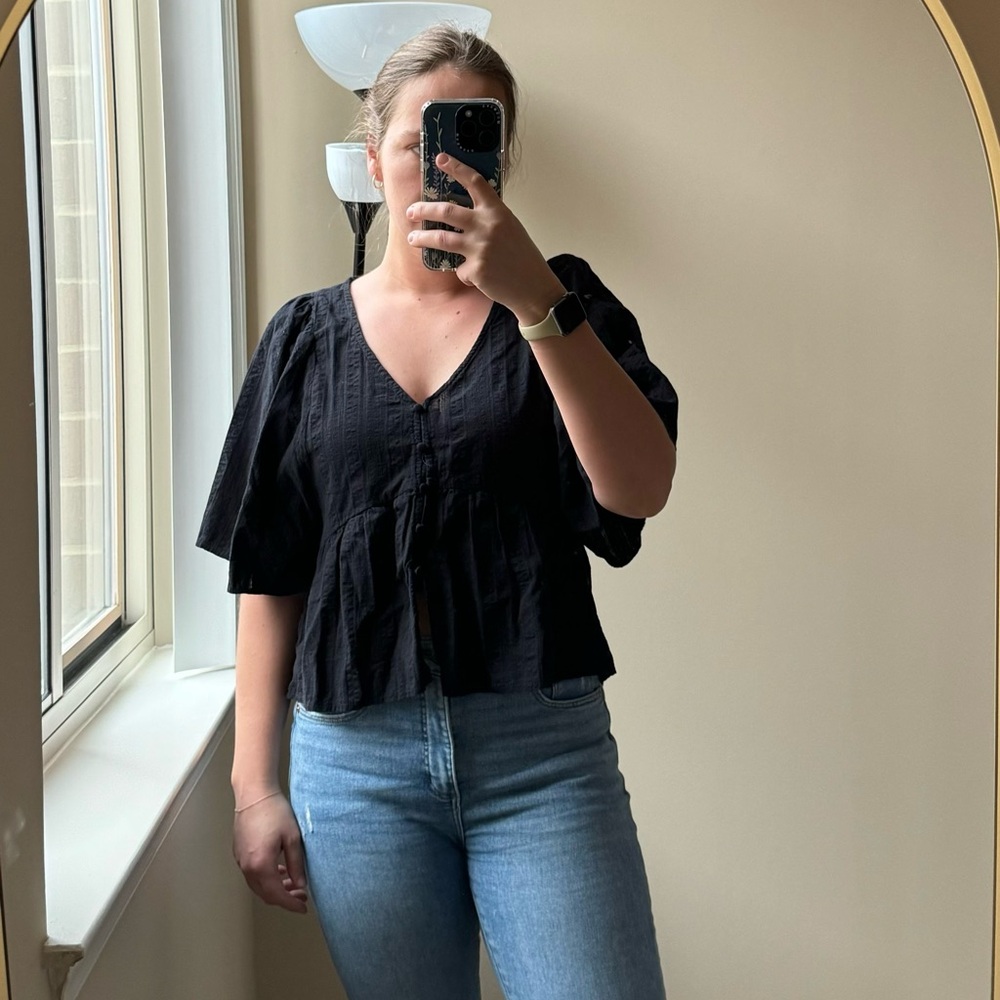 Francesca's Collection Black Blouse
